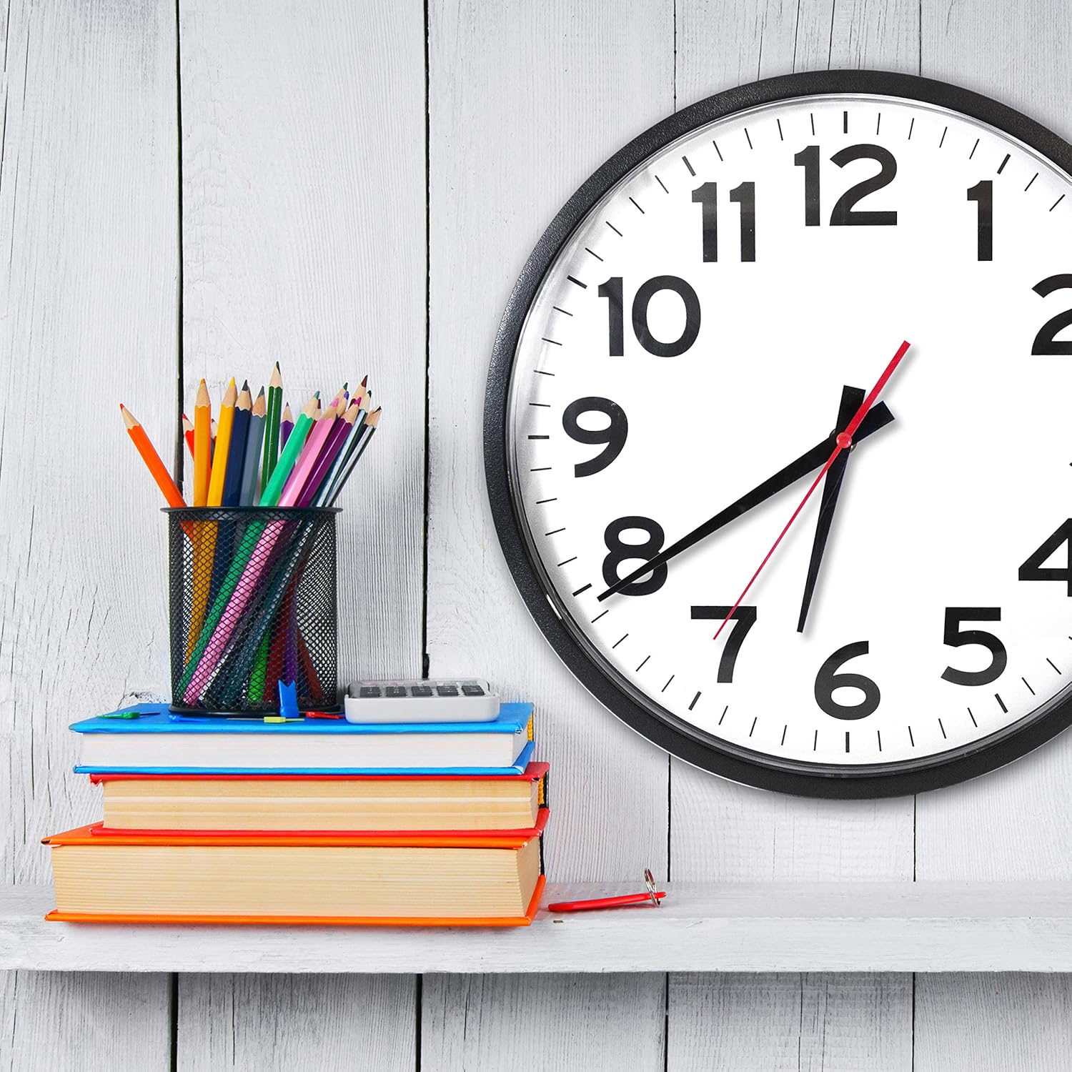 The Ultimate Wall Clock - 14" Atomic, Black, Easy to Read, Perfect for Home, Office, School, Indoor / Outdoor: Home & Kitchen