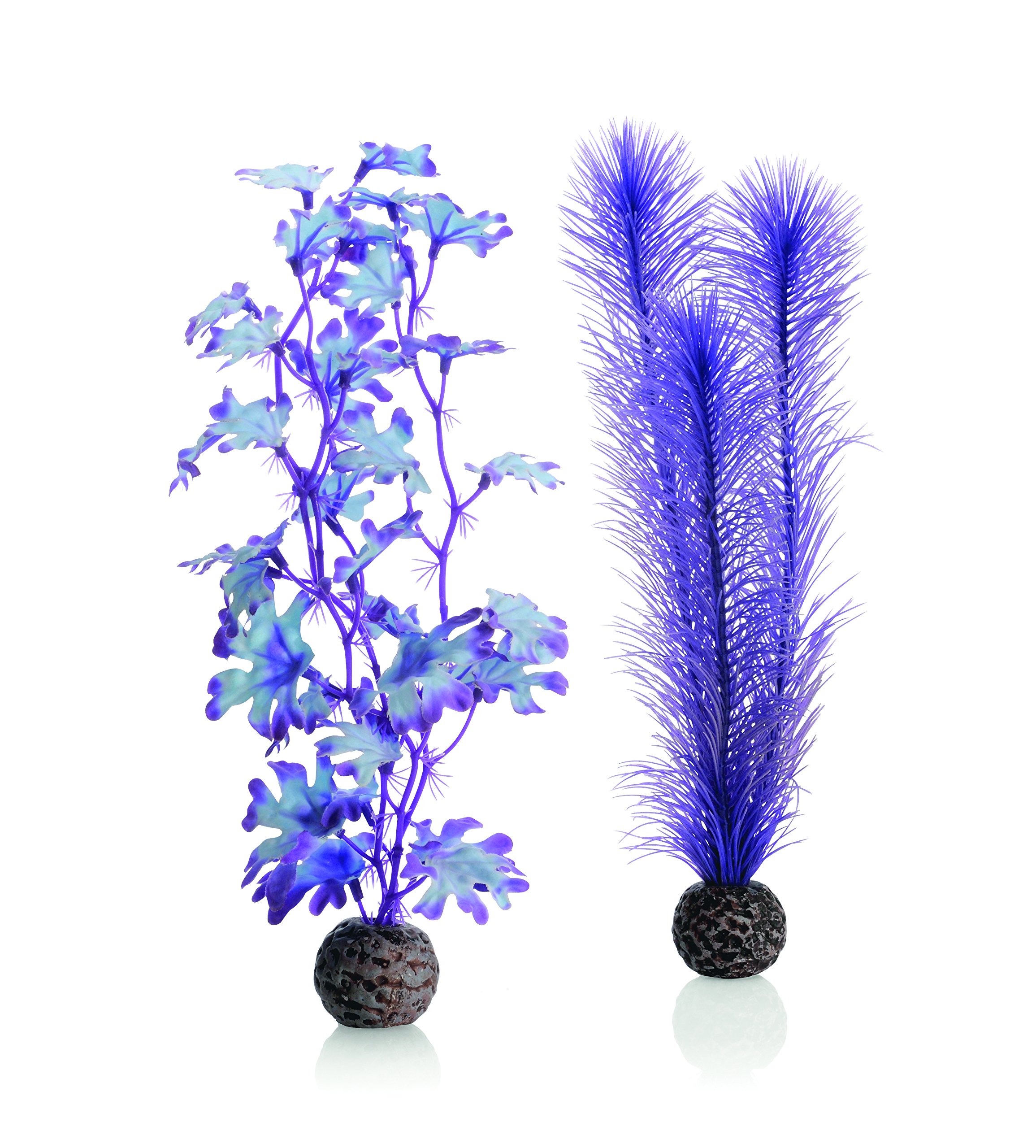 biOrb Fish Tank Decorations, Purple Seaweed With Weighted Balls, 2 x Aquarium Plants (Small), Artificial Fish Tank Plants To Add A Pop Of Colour, Natural-Looking Aquarium Decor For A Scenic Background