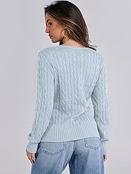 ANRABESS Womens Long Sleeve Cable Knit Sweater 2025
