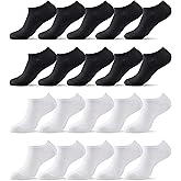 MONFOOT Men's/Women's 10-20 Pairs Thin Cotton Low Cut Ankle Socks, Multipack
