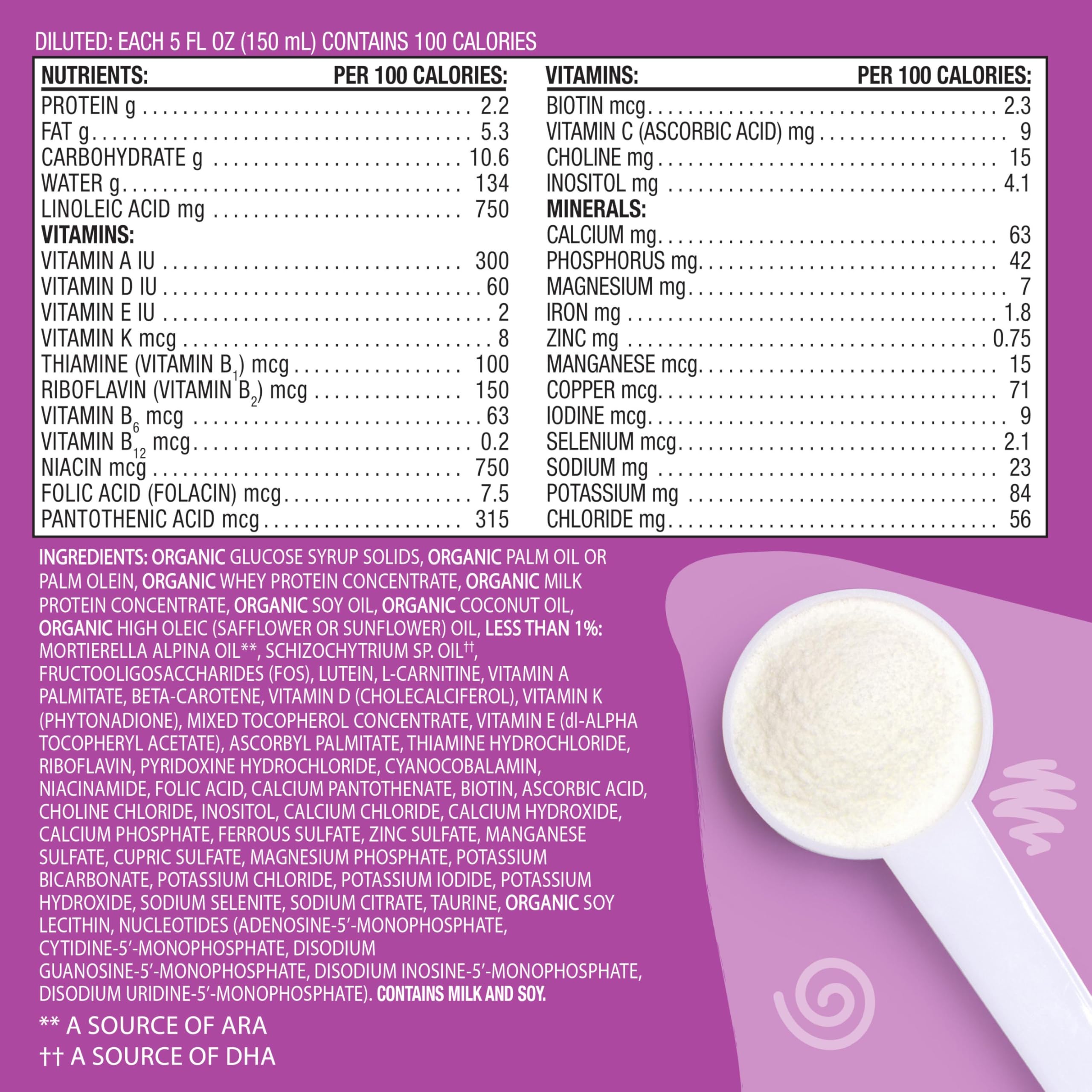 Earth's Best Organic Sensitivity Infant Formula for Babies 0-12 Months, Reduced Lactose Powder Formula with Iron, Omega-3 DHA, and Omega-6 ARA, 21 Ounce Container