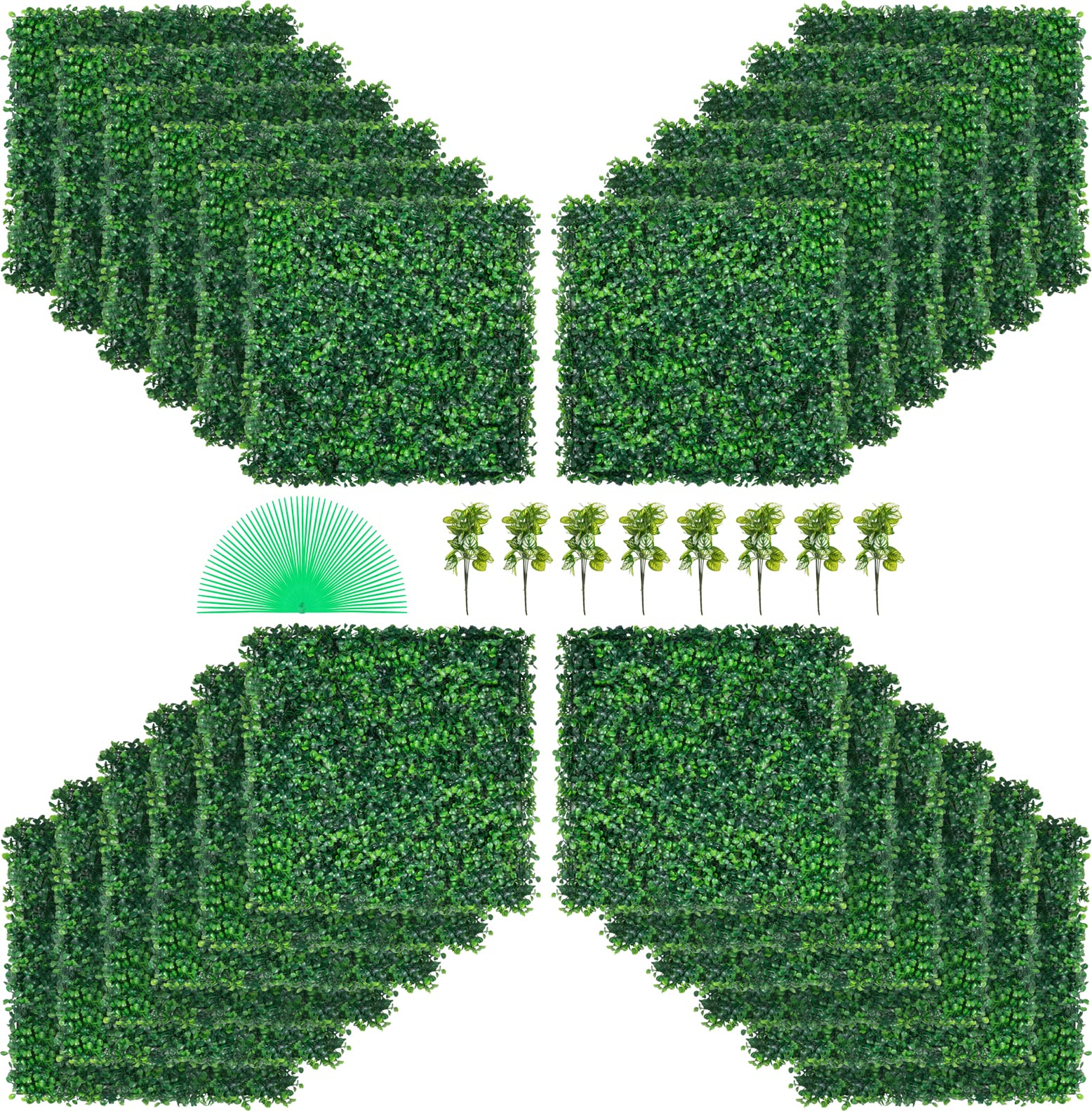 Photo 1 of VEVOR 24PCS 20"x20" Artificial Boxwood Panels,Boxwood Hedge Wall Panels,Artificial Grass Backdrop Wall 1.6", Privacy Hedge Screen UV Protected for Outdoor Indoor Garden Fence Backyard