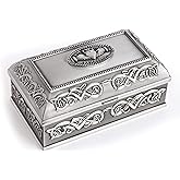 Biddy Murphy Irish Gifts Pewter Claddagh Jewelry Box for Women, Celtic Gift, Made in Ireland