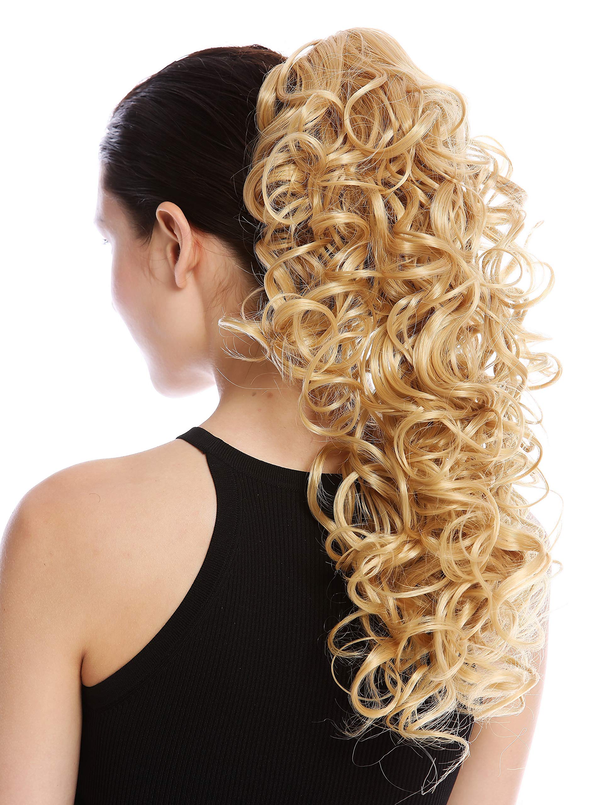 WIG ME UP - MKB-6A-V-124 Ponytail Hairpiece Extensions optional Combs & Clamp long voluminous curled curls golden blond 17inch โ image 1