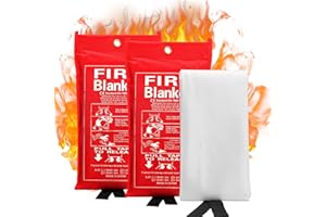 FRTZAL Emergency Fire Blanket-Fire Suppression Blanket for Kitchen, 40” x 40",Fire Blanket forfor Emergency Surival, Fiberglass (2-Pack)