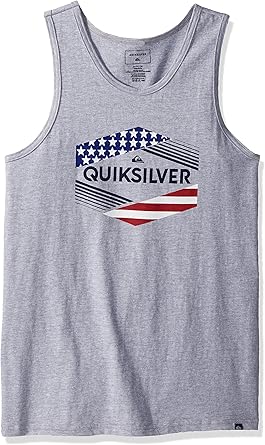 Amazon.com: Quiksilver Men 's), diseño de estrellas y rayas tanque, XXL, Athletic Heather: Clothing