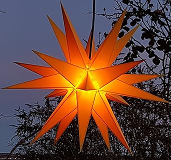 Mit LED Melchior outdoor II gelb, Außenstern inkl. Außenkabel