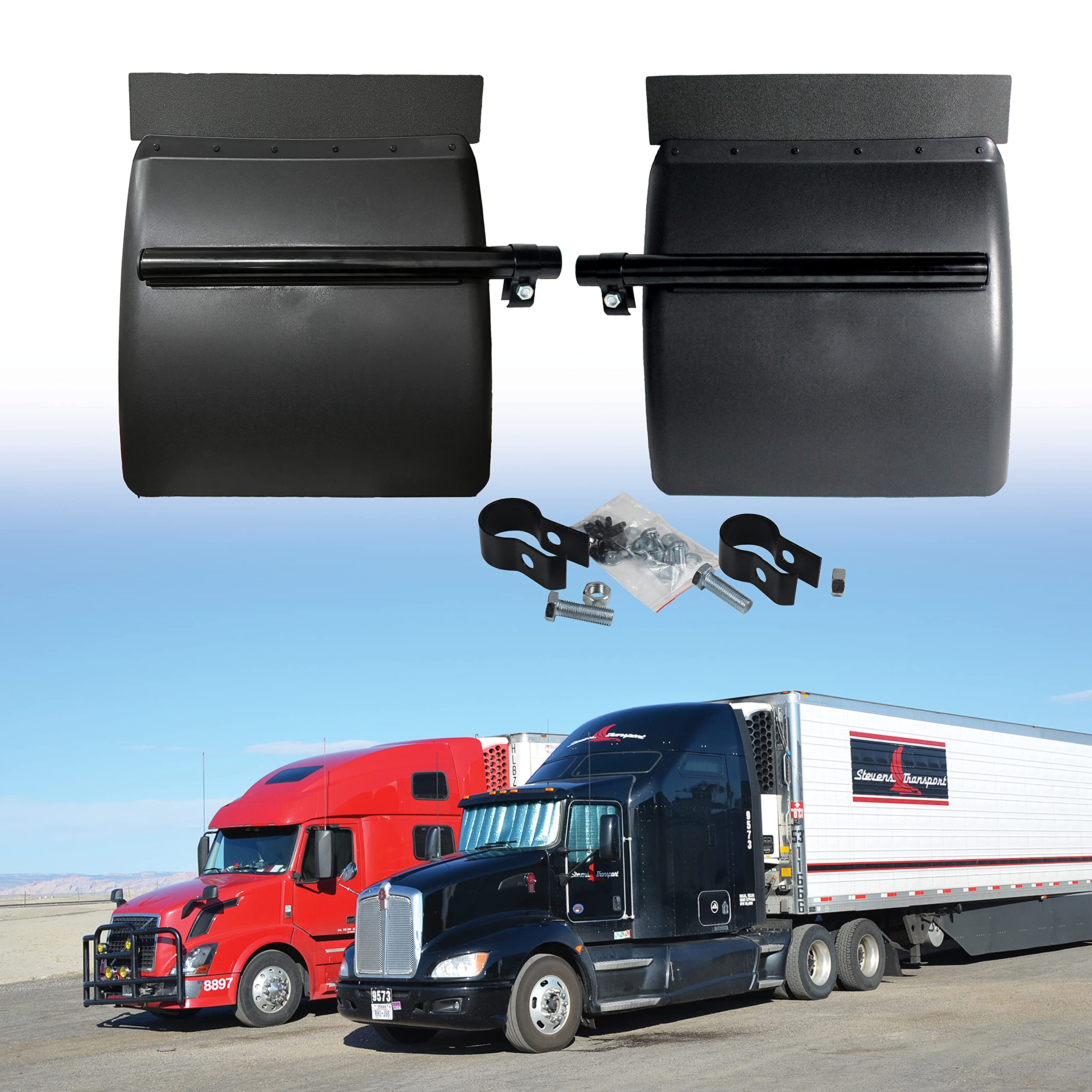 Mua Pair Black Poly Quarter Fenders Set for Semi Truck, 24" x 24