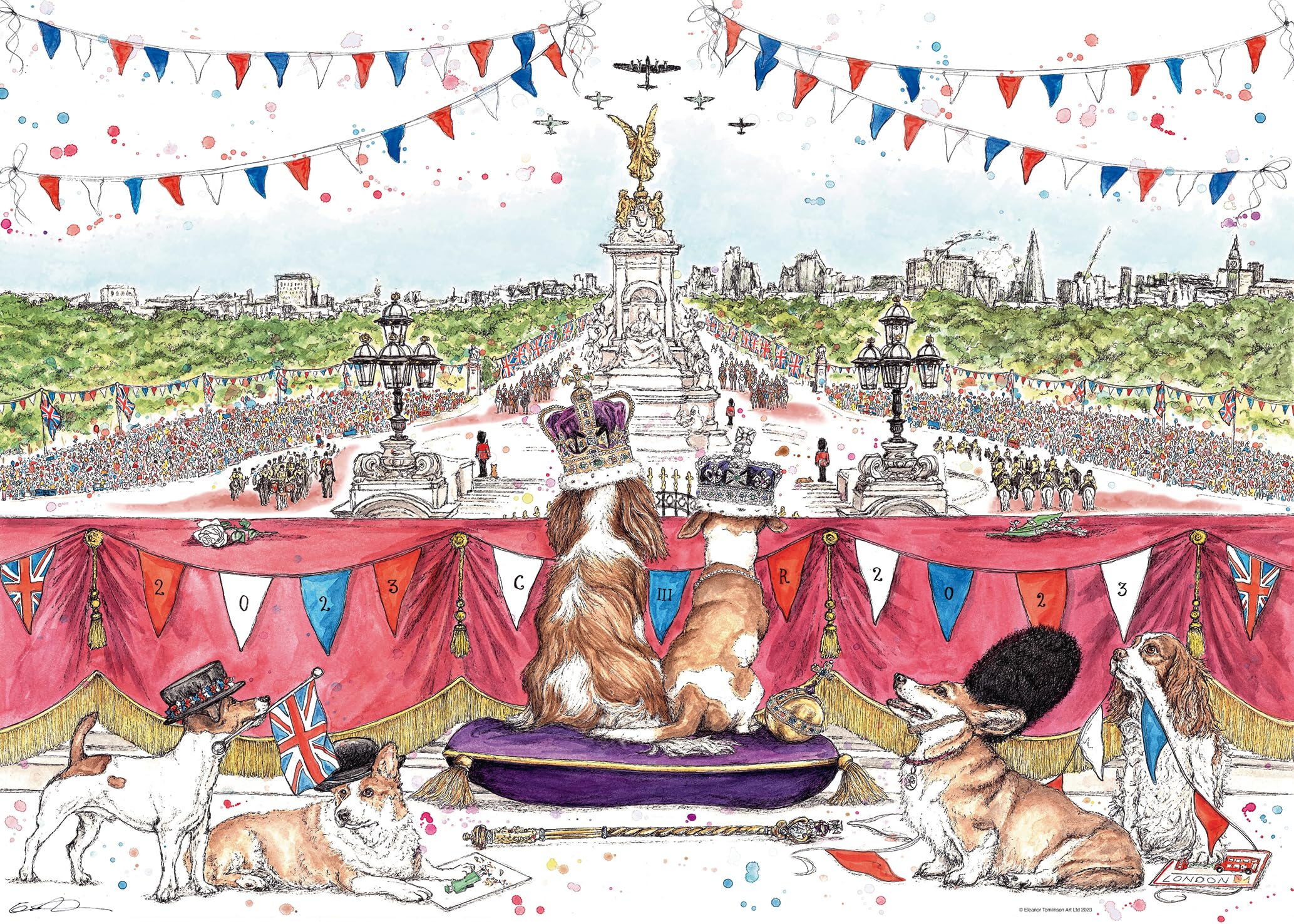 Ravensburger King Charles III Coronation Capers 1000 Piece Jigsaw Puzzle for Adults and Kids Age 12 Years Up - Eleanor Tomlinson — image 1