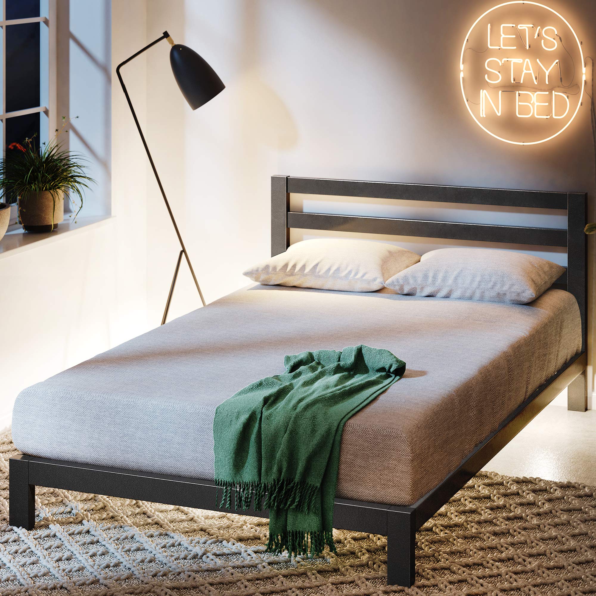 Zinus Arnav Modern Studio 10 Inch Platform 2000h Metal Bed Frame With Wooden Slat Support Full Az Asmph 20f Black Buy Online In Antigua And Barbuda At Antigua Desertcart Com Productid 24300794