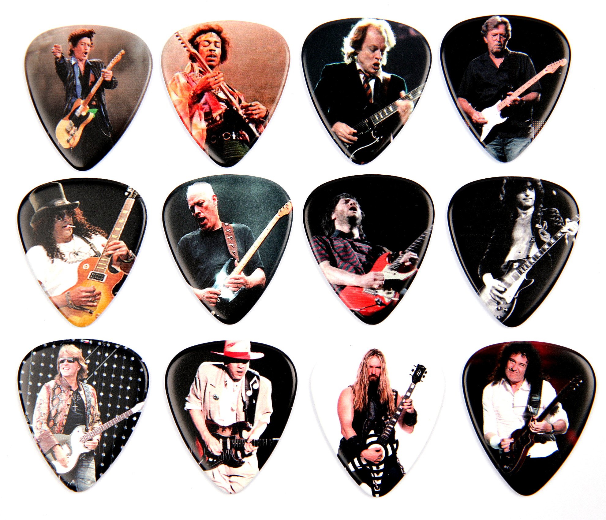 Guitar Heroes Guitar Picks Set of 12 Famous Guitarist Plectrums