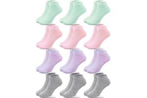 Duufin 12 Pairs Kids Ankle Socks Boys Girls Athletic Sock Low Cut Half Cushion Kids Socks