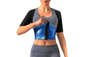 DYUAI Sauna Shirt for Women Weight Loss Sauna Suit for Women Waist Trainer Sweat Vest Workout Body Shaper Zipper