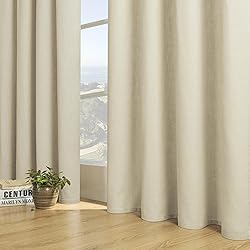 Joydeco Linen Curtains 96 Inch Length 2 Panels