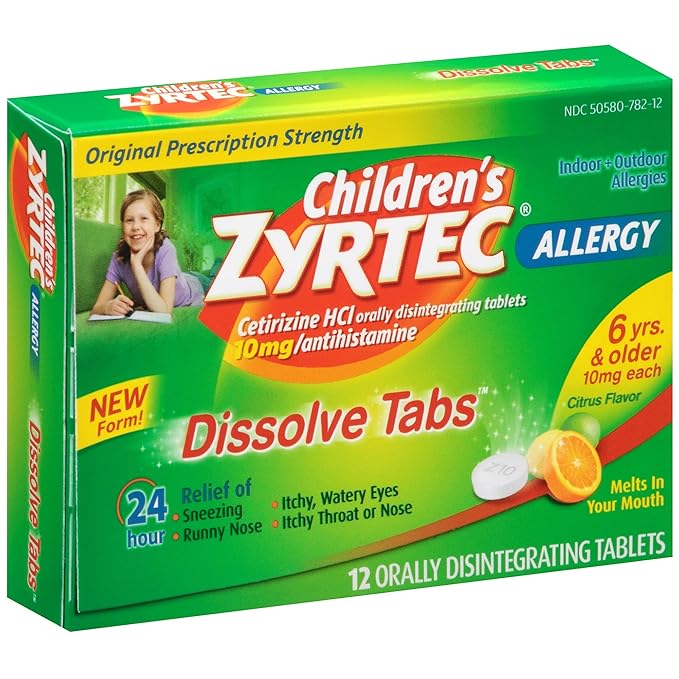 Zyrtec allergy pills tabs 10mg citrus flavor