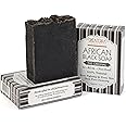 Shea Terra Organics Authentic African Black Soap Bar| Non Toxic All Natural Black Soap Full Body Wash that Cleanse, Refine, Firm Skin, Remove Acne and Wrinkles, and Manage Psoriasis and Eczema– 4 oz