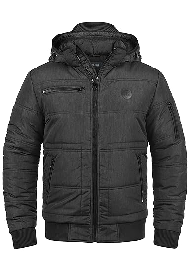 BLEND Boris Herren Jacke Steppjacke warme Übergangsjacke gefüttert mit Stehkragen und Abnehmbarer Gefütterter Kapuze