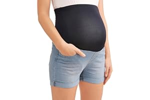 Rumor Has It Maternity Over The Belly Roll Cuff Denim Jeans Shorts