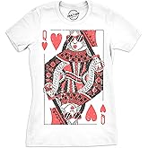 Womens Queen of Hearts T Shirt Funny Vintage Graphic Cool Cute Tee for Ladies