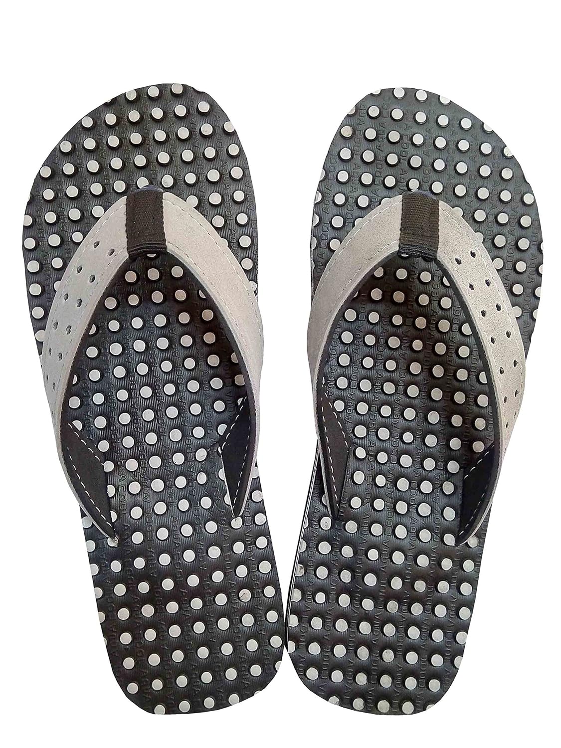 unispeed women's foot massage + accupressure dotted flip-flops grey
