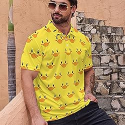 Xdceu Men’s Yellow Duck Golf Polo Shirts Funny