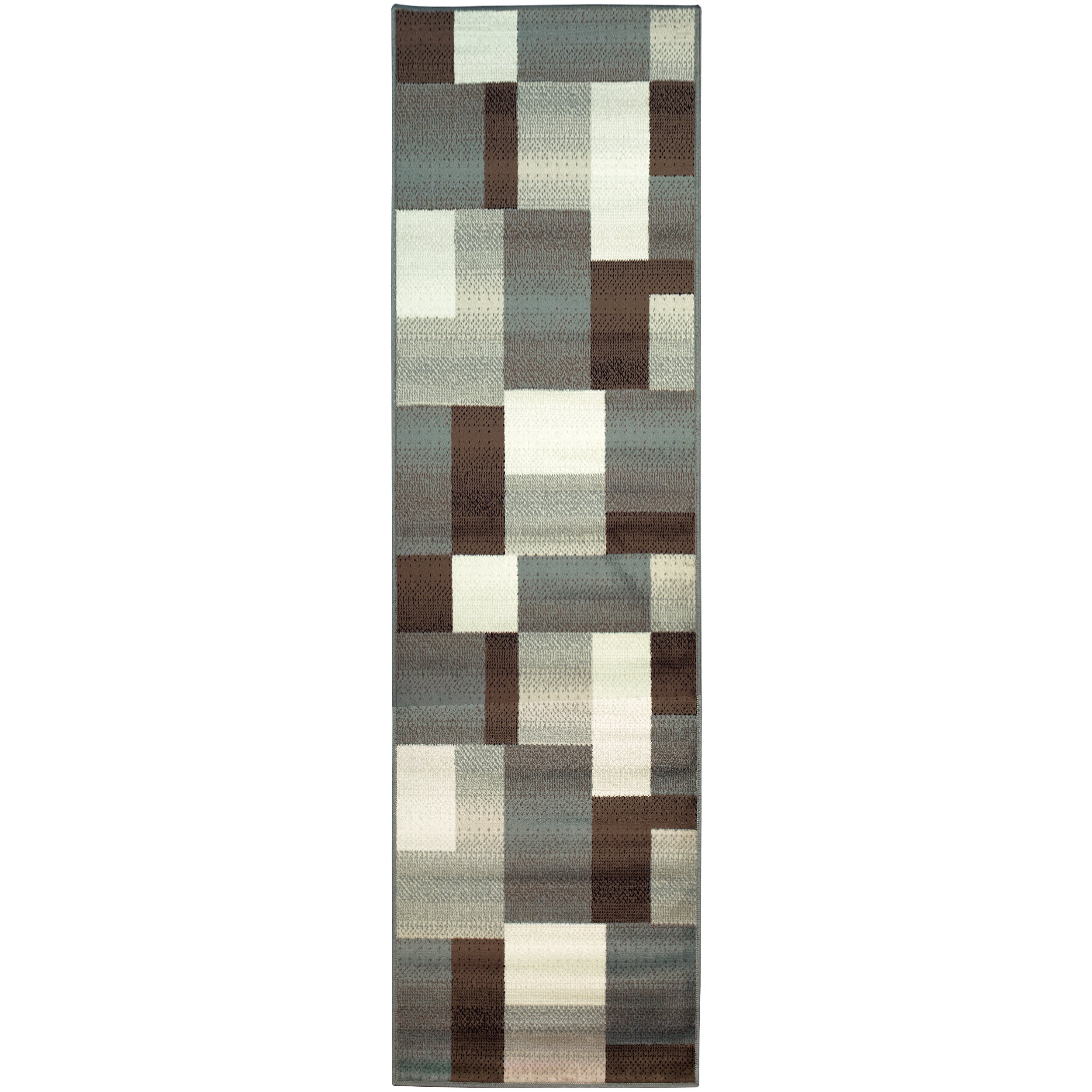 Superior 2.6x8RUG-CLIFTON MULTI-COLOR-LB Rug-Clifton-Poly Area Rug, 2' 6" x 8', Light Blue