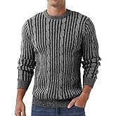 Askdeer Men's Pullover Sweater Cable Knit Casual Crewneck Sweaters Classic Soft Knitted Pullover Tops with Ribbing Edge