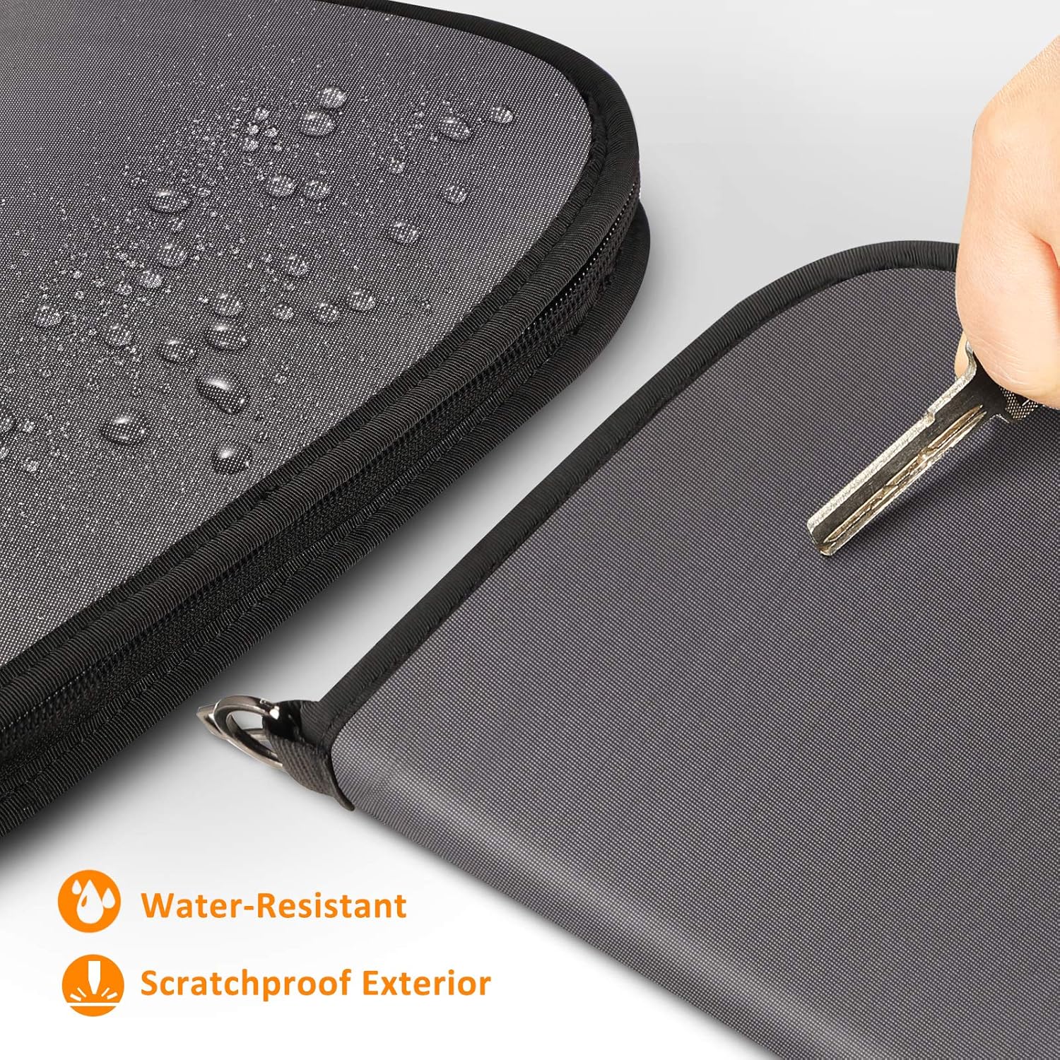 FINPAC Pistol Rug Case, Tactical Firearm Cover Soft Gun Grey Storage Pouch with D-Ring & Padded Lining for Compact and Full-Size Handguns (Medium): Sports & Outdoors