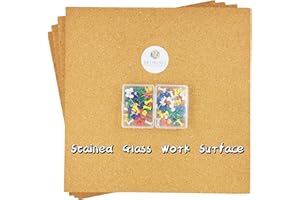 ARTIMUSES Stained Glass Supplies 12" X 12" Heat Resistant Stained Glass Work Surface,1/2" Thick (4Pack)
