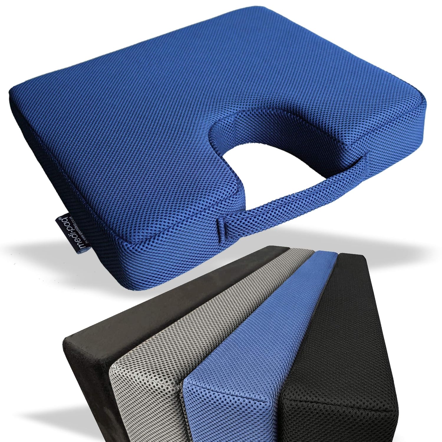 Medipaq Memory Foam Wedge Cushion with COCCYX CUT OUT for Back