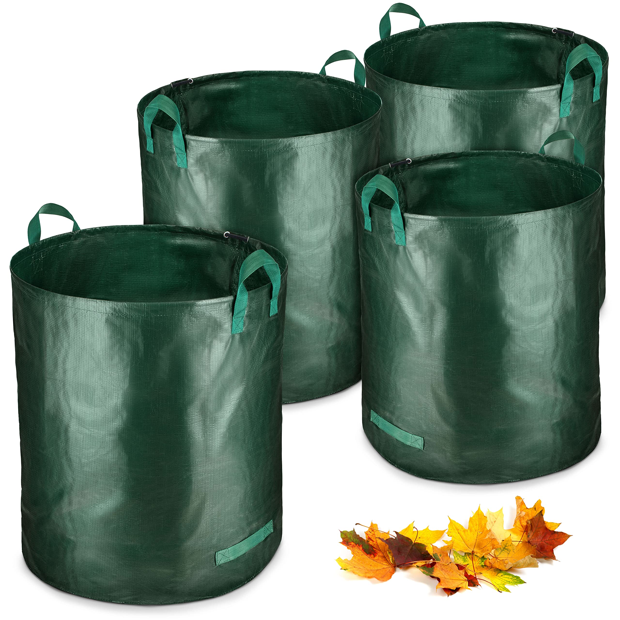 4x 272 litre garden bag stable | leaf bag | garden waste bag | garden bags for garden waste | green waste bags foldable, large, robust made of polypropylene fabric 150g/m² (4x 272 litre)