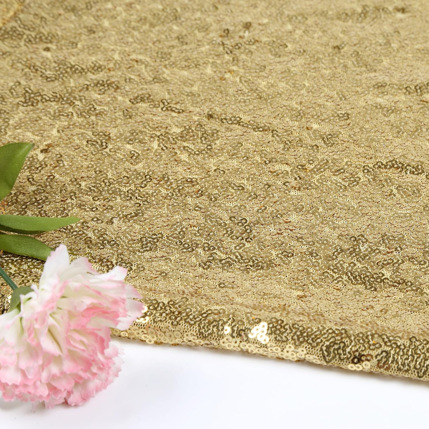 TRLYC 12 by 108-Inch Elegant Rectangle Gold Sequin Wedding Table Runner Gold Glitz Table Linens: Home & Kitchen