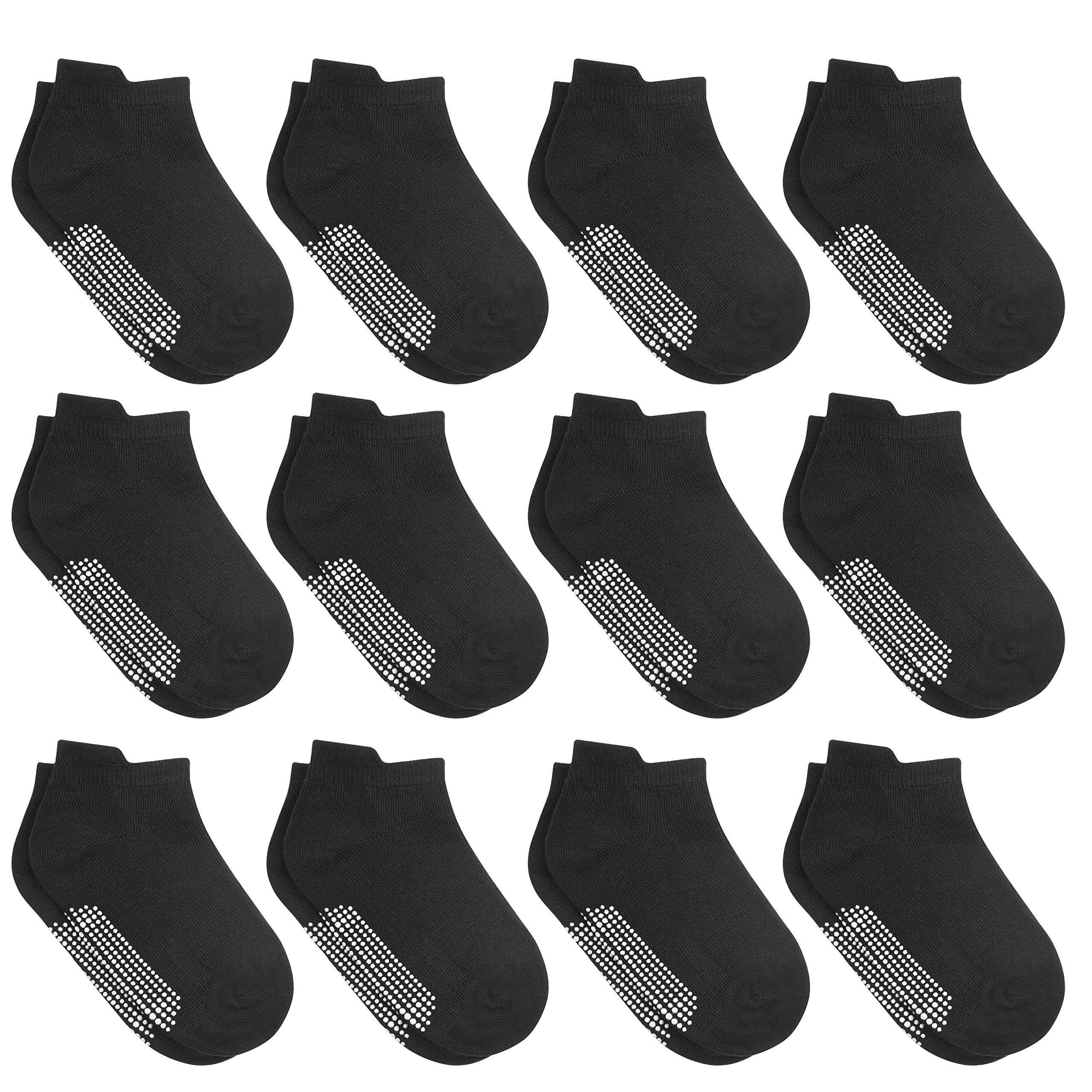 Photo 1 of Debra Weitzner Toddler Socks With Grips - 12 Pack Ankle Cotton Grip Socks for Baby Boys Girls Infant's and Kids 6-M - 5 years