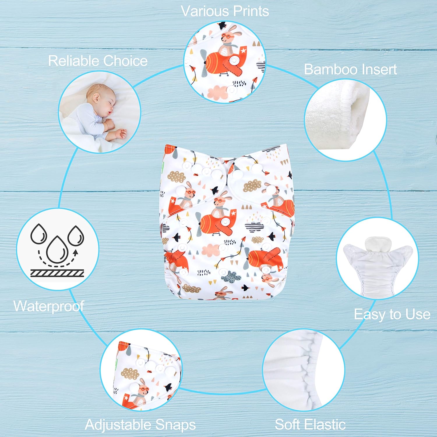 wegreeco washable reusable baby cloth pocket diapers