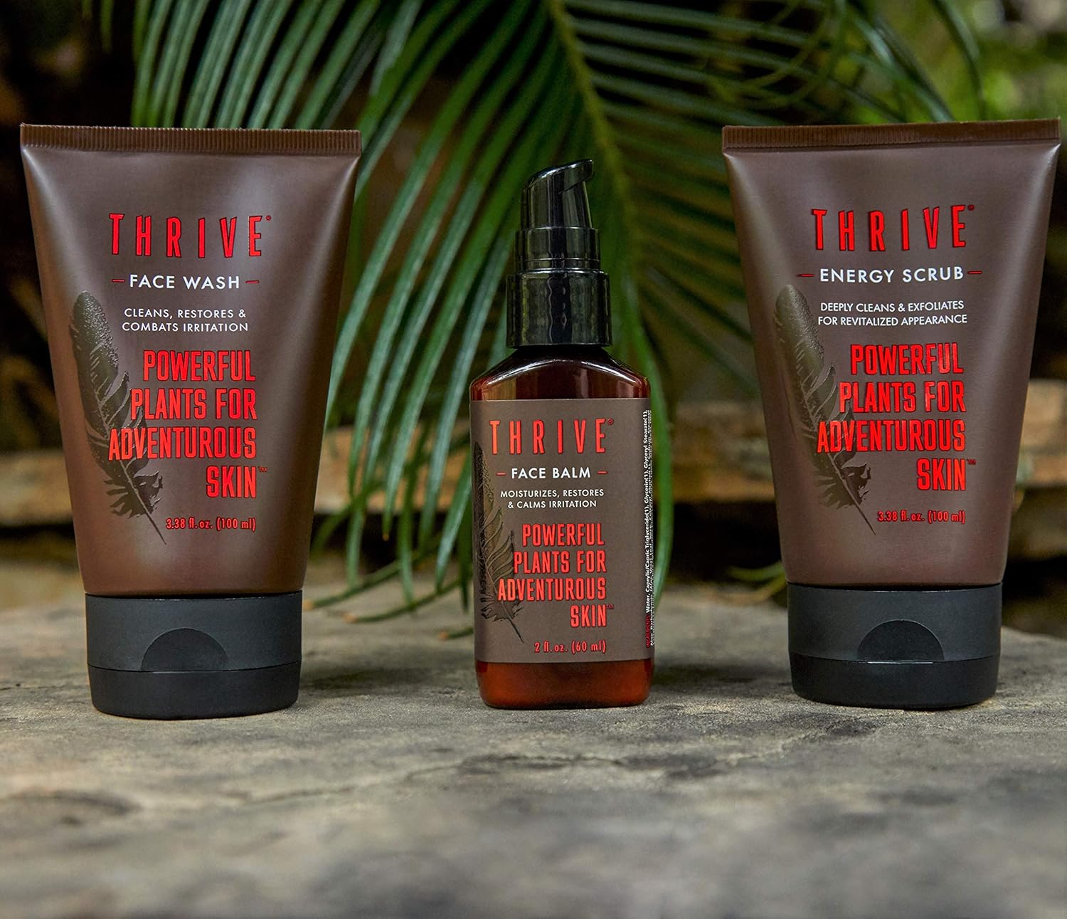Thrive Natural Deep Clean Skincare Kit for Women & Men (3 Piece) – Gift Set with Natural Face Scrub, Wash & Moisturizing Face Lotion – Organic & Natural Ingredients – Made in USA, Vegan & Cruelty Free: Beauty