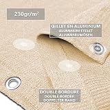 VOUNOT Balcony Privacy Screen 90x600cm HDPE Beige Wind UV Weatherproof view 3