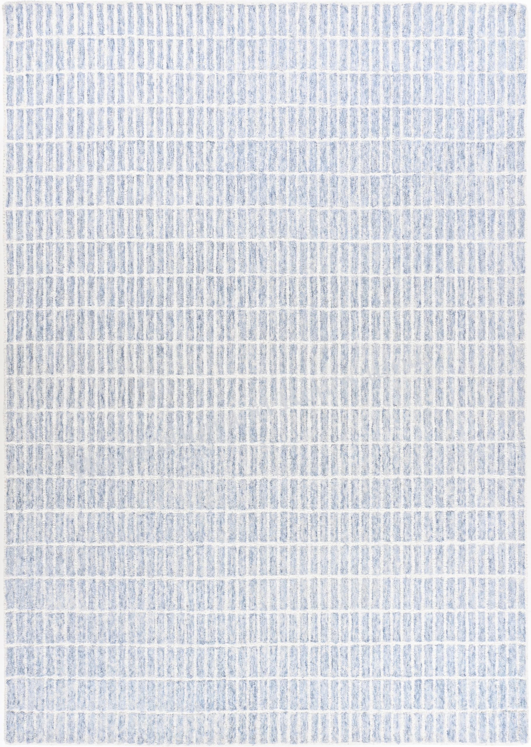 Photo 1 of Restoration and Renovation Hand-Tufted 100% Wool Area Rug – Unique Modern Geometric Grid Pattern, Soft Plush Textured Carpet for Living Room, Bedroom, Dining Room & Entryway (Blue, 5' x 8')
