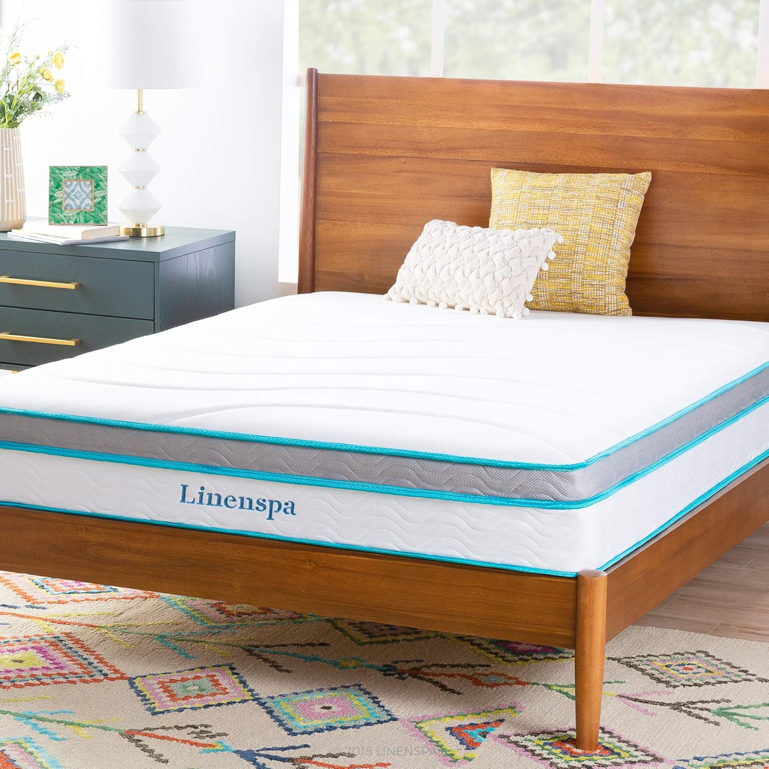 Linenspa 12 Inch Memory Hybrid Plush-Individually Encased Coils-Edge Support-Quilted Foam Cover Mattress, Full, White: Furniture & Decor