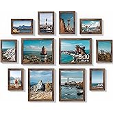 Vittanly 12 Pack Picture Frames Collage Wall Decor for Mounting or Tabletop Display, Gallery Wall Frame Set for Family, Multi Sizes Including 4pcs 8x10, 4pcs 5x7, 4pcs 4x6, Brown