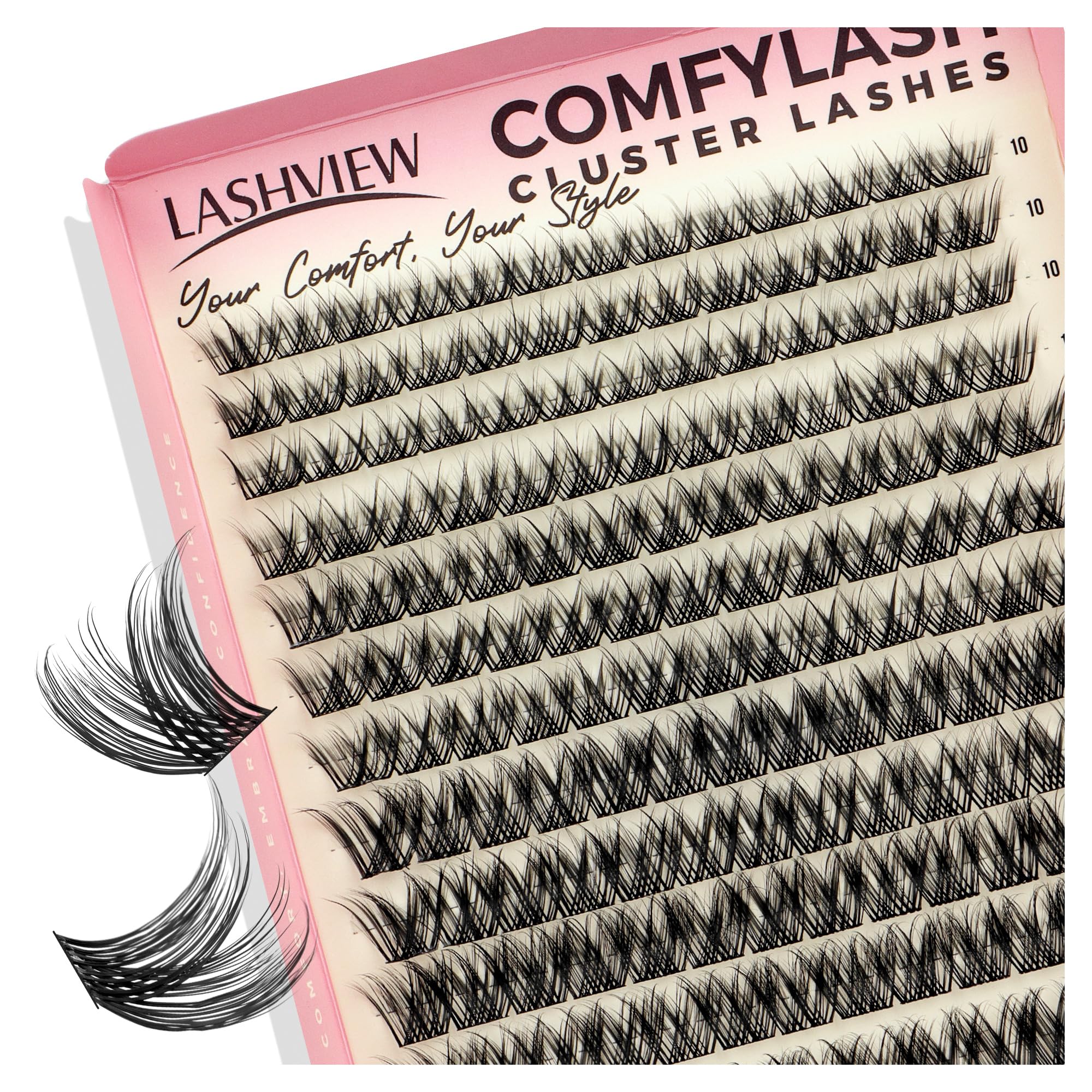 LASHVIEW Cluster Lashes 182pcs COMFYLASH D Curl