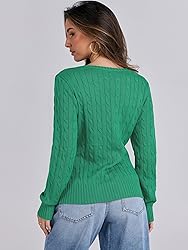 ANRABESS Womens Long Sleeve Cable Knit Sweater 2025