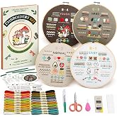 CYANFOUR Embroidery Kit for Beginners with Step-By-Step Guidance &amp; Videos | 4 Stages to Learn 38 Stitches, Includes Multiple Accessories, Gift for Craft Lovers