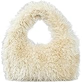 Faux Fur Fluffy Hobo Bag Furry Handbag Purse Y2K Fuzzy Tote Bag,Trendy Cute Plush Purse for Women