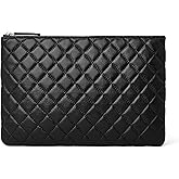 DORIS&JACKY Quilted Envelope Clutch Purse for Women, Large Soft Lambskin Designer Hand- Carry Evening Bag | Large, Leather, Hand-Carry, Quilted, Lambskin
