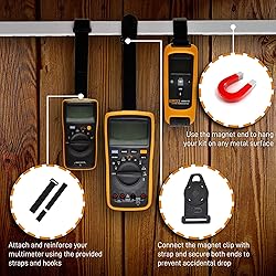 Universal Multimeter Magnet, Hook, and Clip Hanging