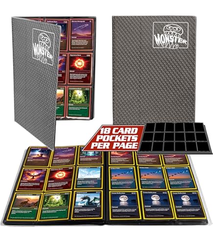 Amazon.com: Monster 9 Pocket Trading Card Album- Holofoil Gray