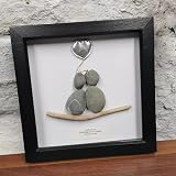 Personalised Silver 25th Wedding Anniversary Pebble Art Frame view 4