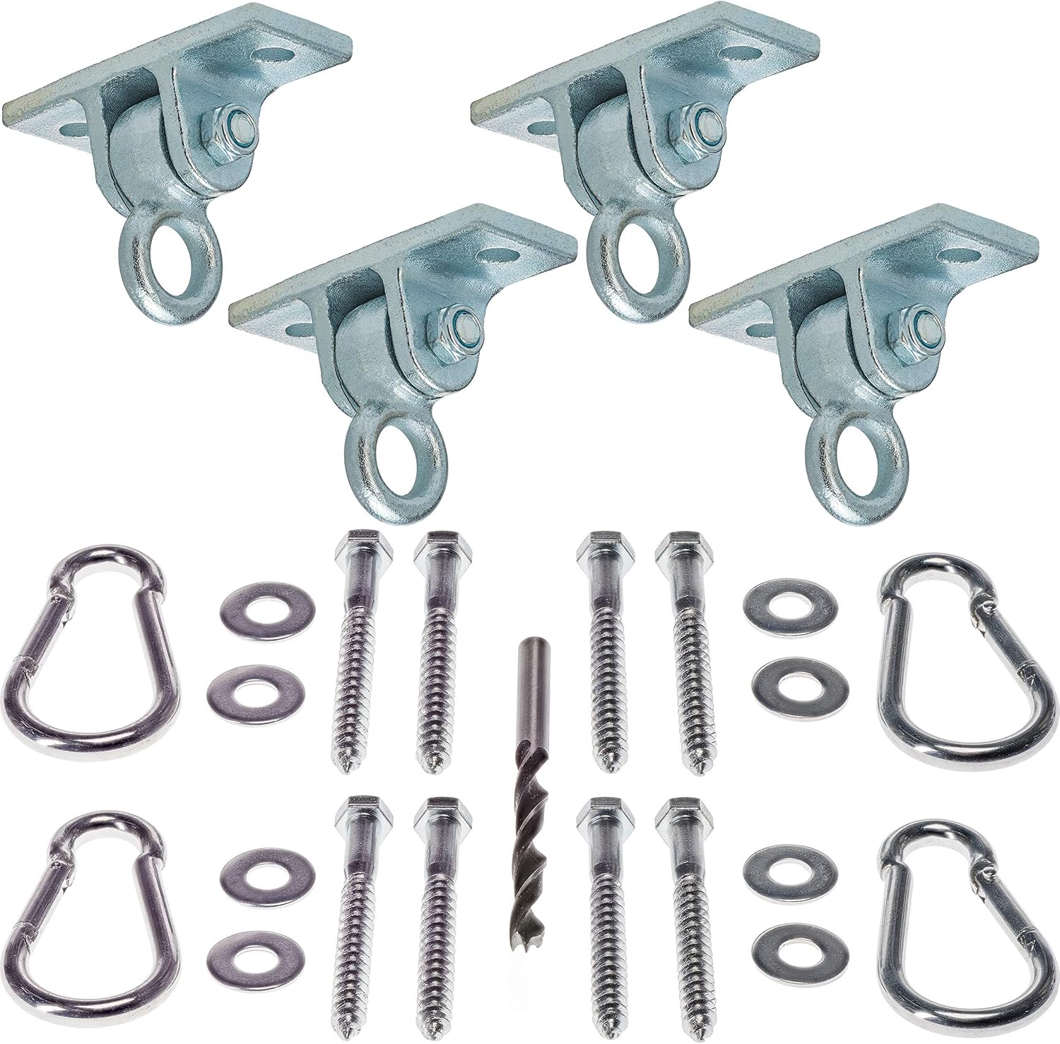 Safe-Kidz Heavy Duty Swing Hangers :: Set of 4 Playset Hangers for Wooden Swing Sets :: Complete Kit Includes Mounting Hardware, Snap Hooks & Properly Sized Drill Bit for EZ Installation: Toys & Games
