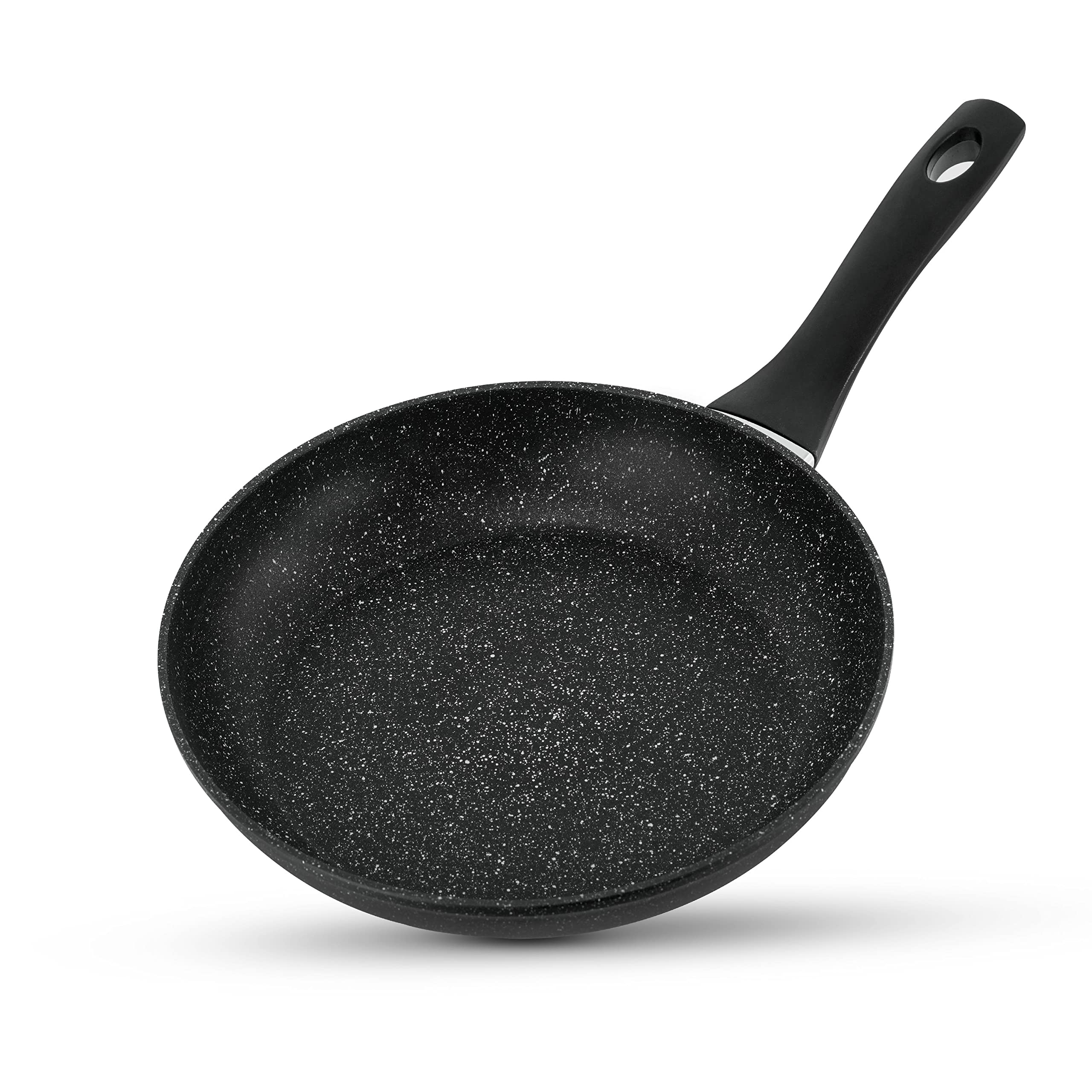 Fames HIQ FAMES Non Stick Frying pan with Induction Base - 26cm / 11inch Anti Stain and Scratch Proof Granite Frying Pan (26cm), Deep Black