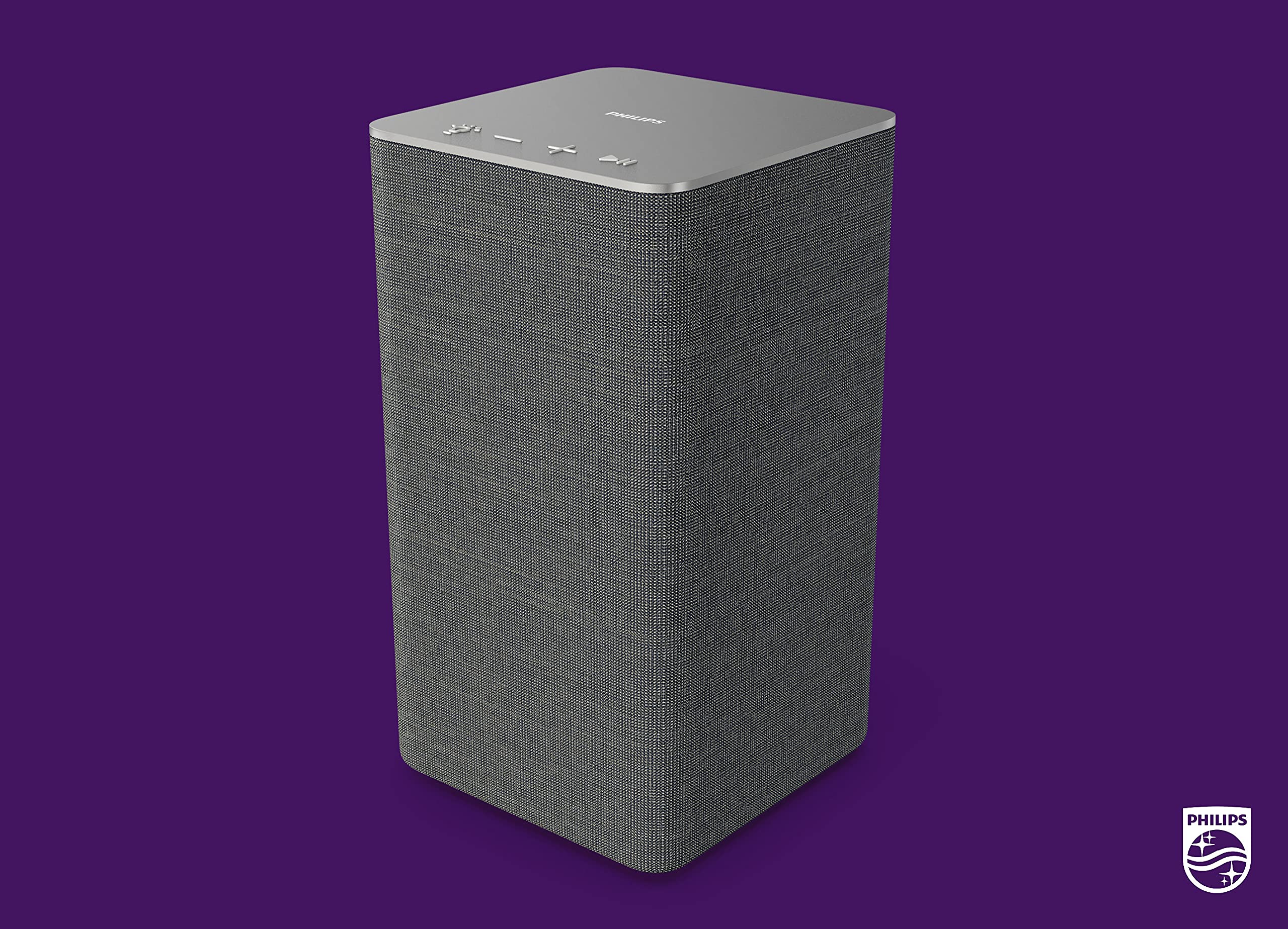 Philips W6205 Wireless Home Speaker, Bluetooth + DTS Play-Fi Compatible for Surround Sound/Stereo Pairing. Connects to Spotify, AirPlay2, Chromecast, and Echo Speakers. LED Mood Lighting, TAW6205